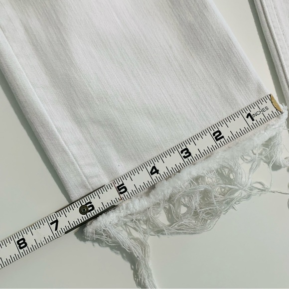 rag & bone Crop Jean Frayed Hem White Skinny Jeans Sz 29 Y2K Summer Nautical - Picture 10 of 16